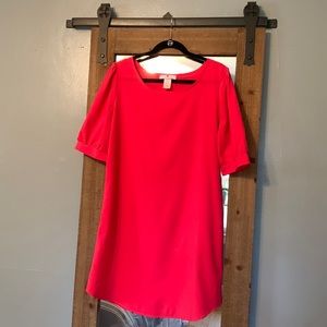 Coral, White Plum mini dress.